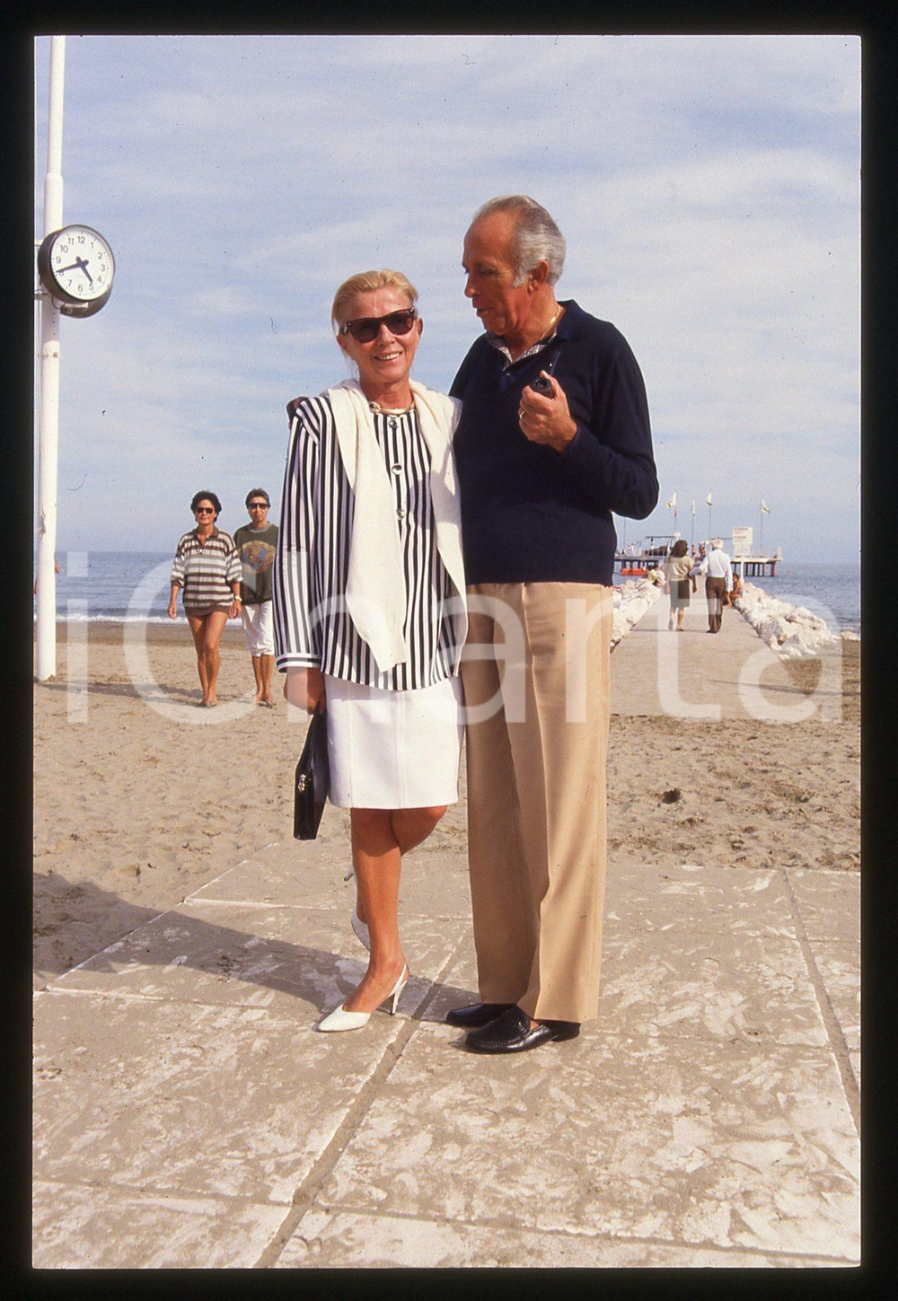 35mm vintage slide*1985ca LIDO DI VENEZIA Delia SCALA e Arturo FREMURA 2