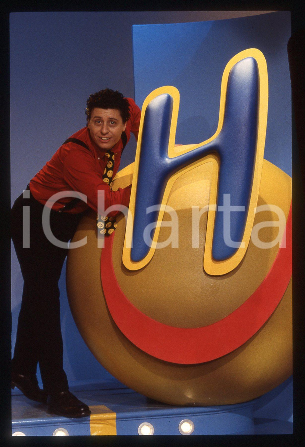 35mm vintage slide*1990ca HAPPY CHANNEL Antonio CONTICELLO Ritratto del comico 3