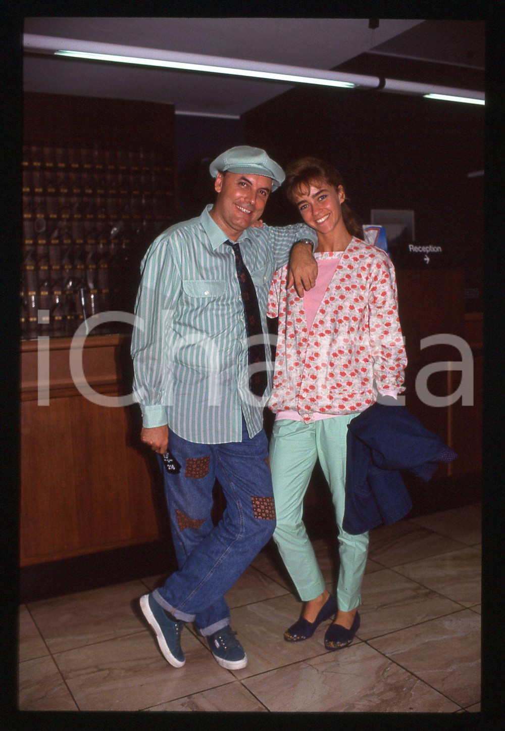 35mm vintage slide* 1990ca COSTUME Luca SARDELLA e Janira MAJELLO Ritratto 1