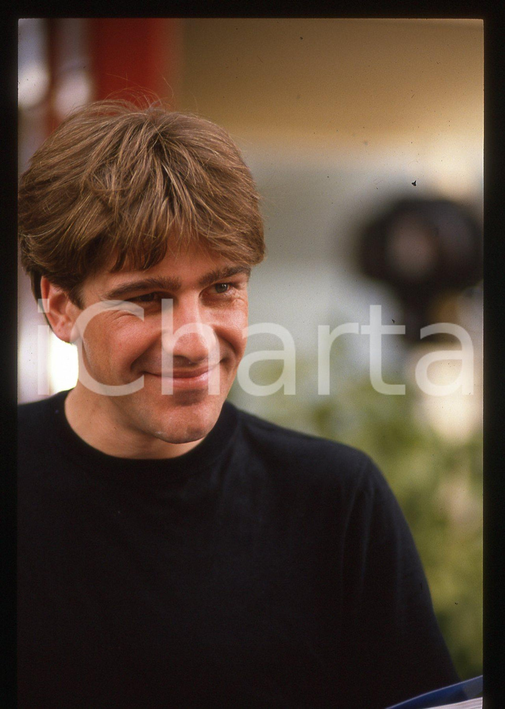 35mm vintage slide* 1988 COLLETTI BIANCHI Fabio SARTOR sul set - RItratto (1)