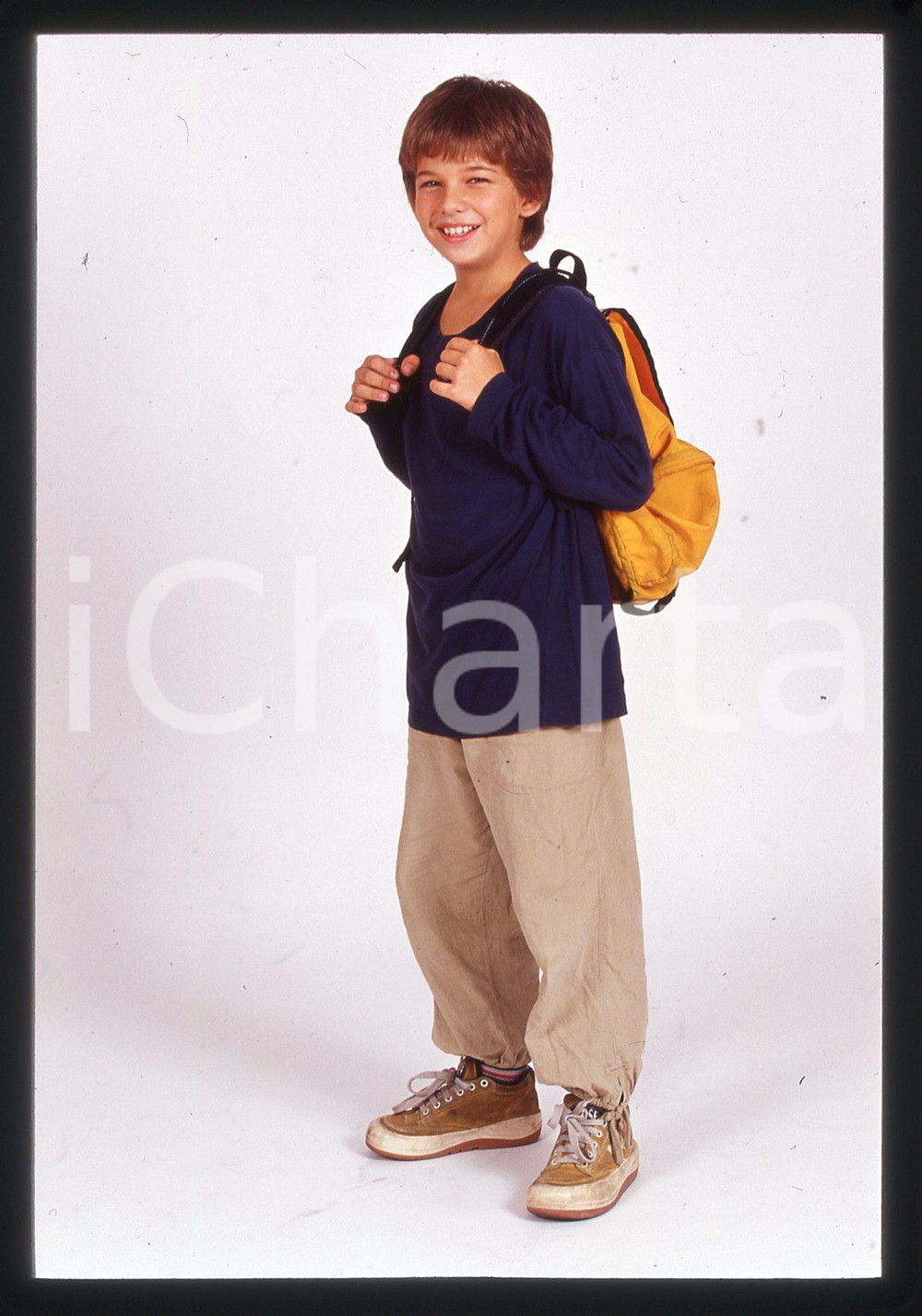 35mm vintage slide* 1995ca TELEVISIONE Jacopo SARNO Ritratto con zaino 5