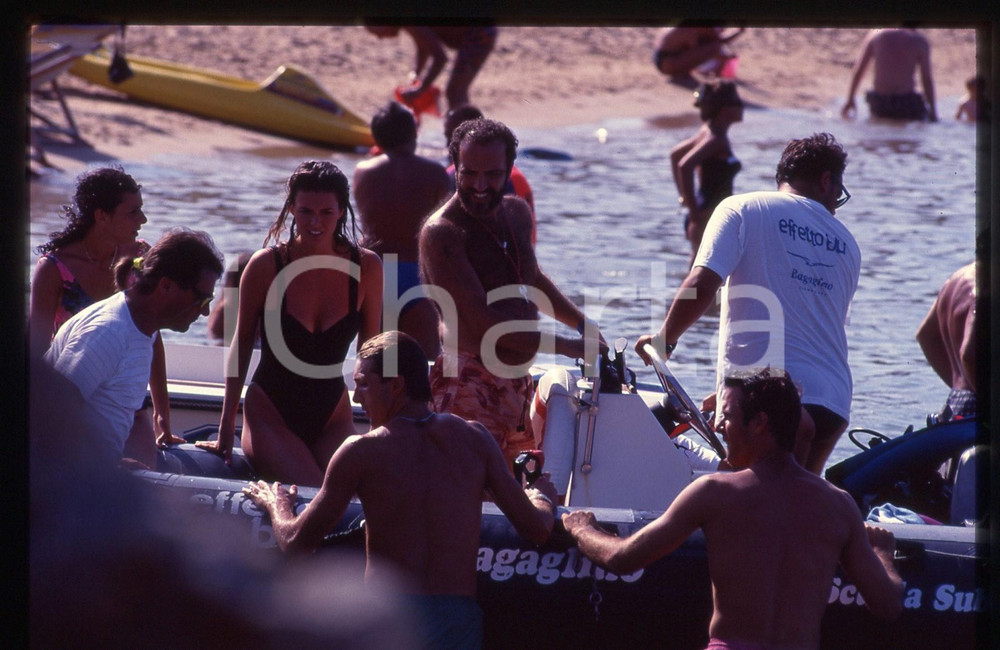 35mm vintage slide*1992 COSTA SMERALDA - Giobbe COVATTA Todd McKEE paparazzatI