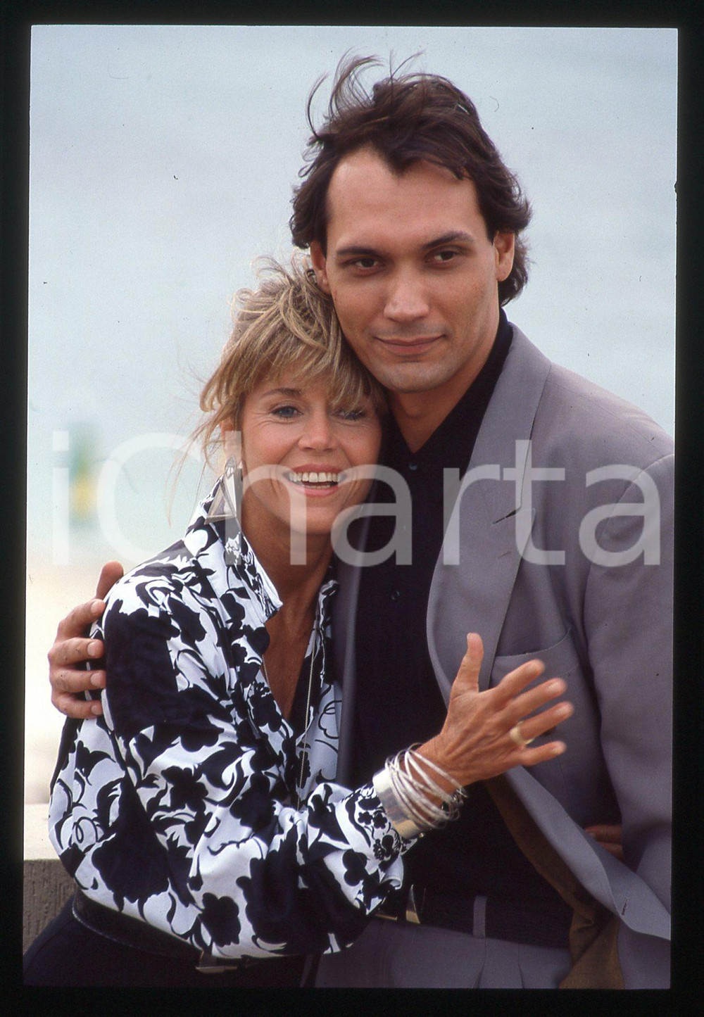 35mm vintage slide* 1989 FESTIVAL CANNES - Jane FONDA con Jimmy SMITS Ritratto