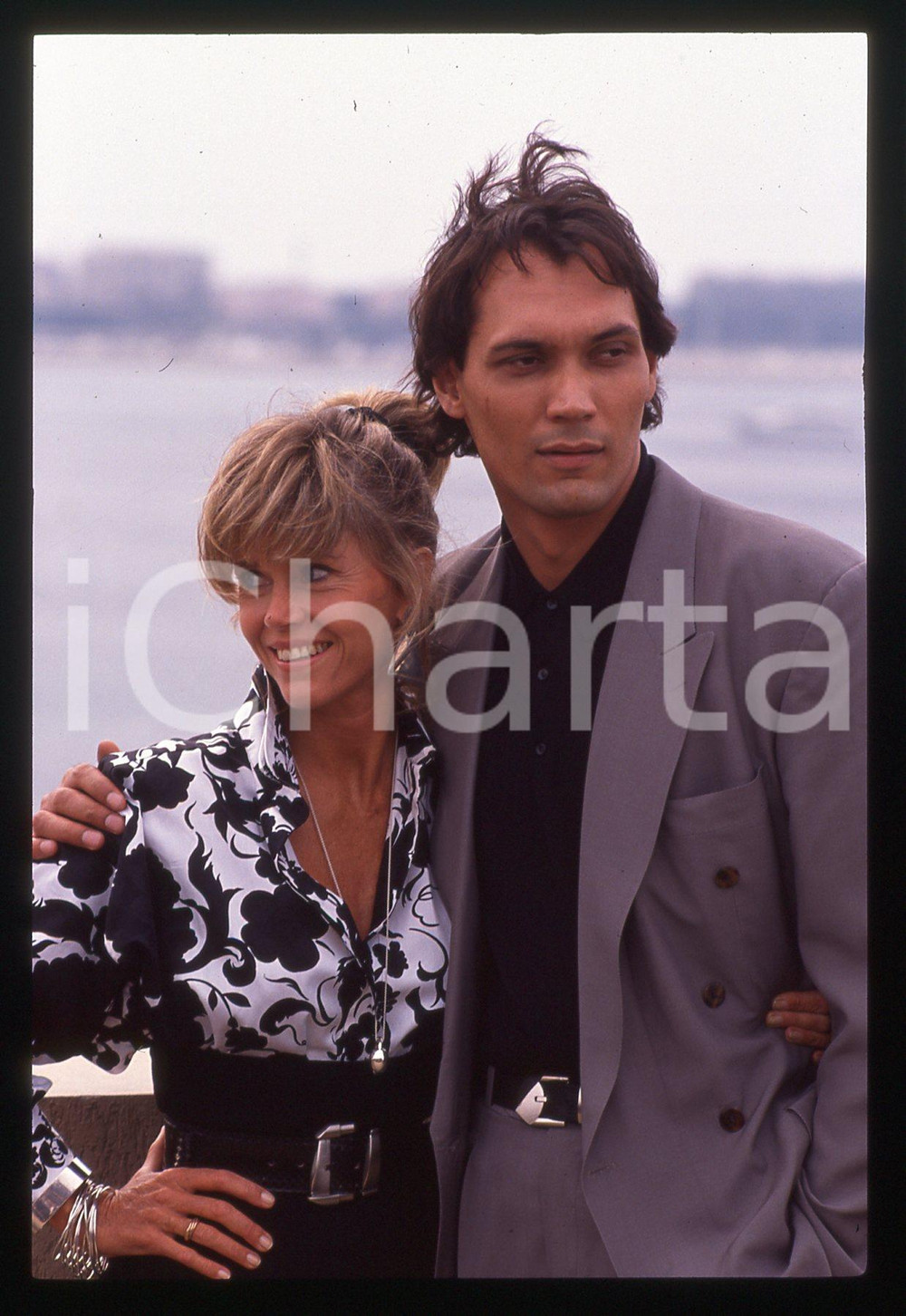 35mm vintage slide* 1989 FESTIVAL CANNES - Jane FONDA con Jimmy SMITS Ritratto 5