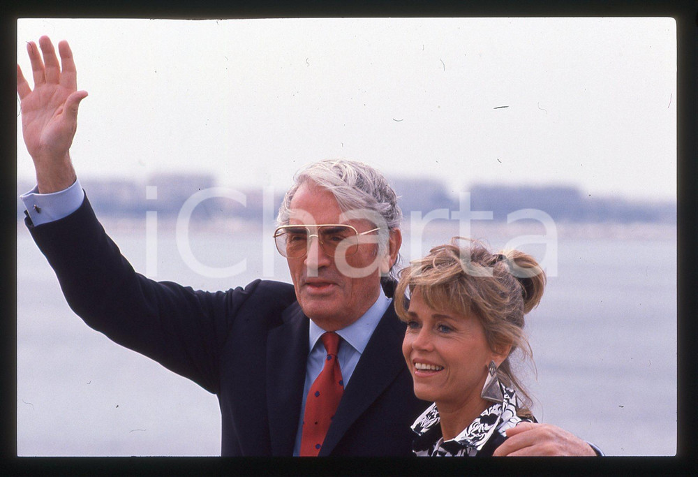 35mm vintage slide* 1989 FESTIVAL CANNES - Jane FONDA e Gregory PECK Ritratto 7
