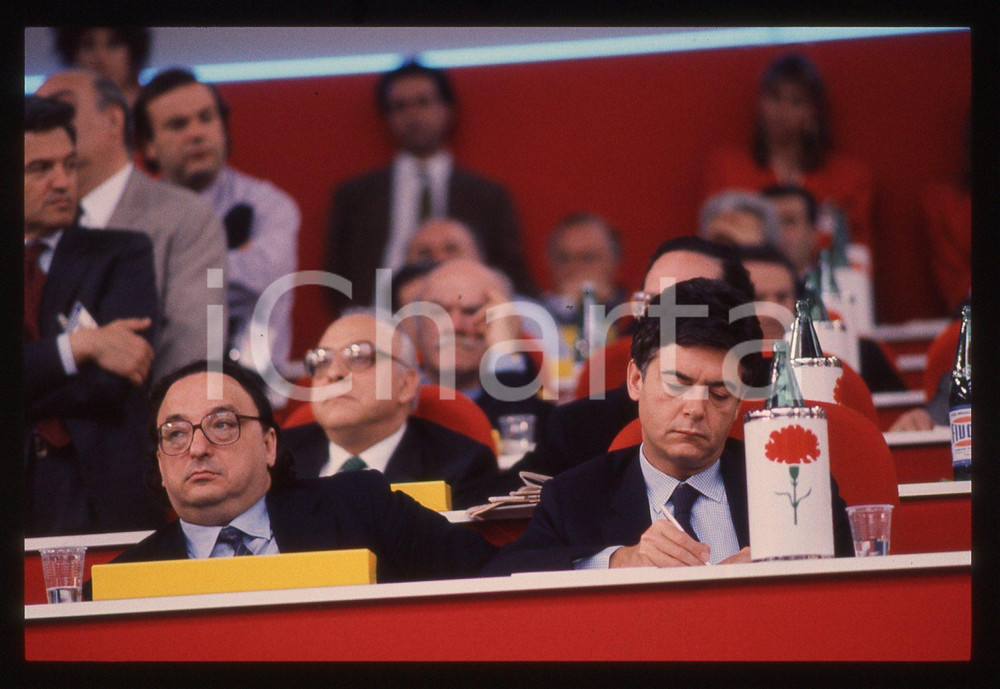 35mm vintage slide* 1989 MILANO Claudio MARTELLI Gianni DE MICHELIS Ansaldo (2)