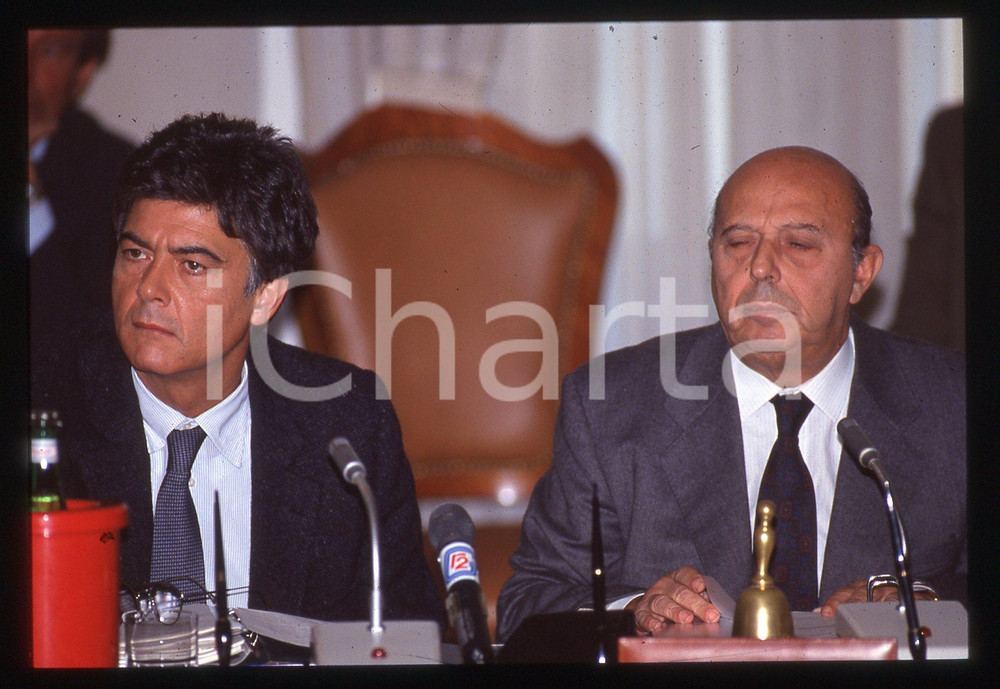 35mm vintage slide* 1991 ca ROMA Claudio MARTELLI Giovanni GALLONI (2)