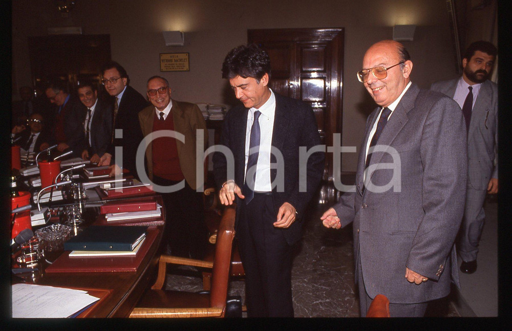 35mm vintage slide* 1991 ca ROMA Claudio MARTELLI Giovanni GALLONI (3)