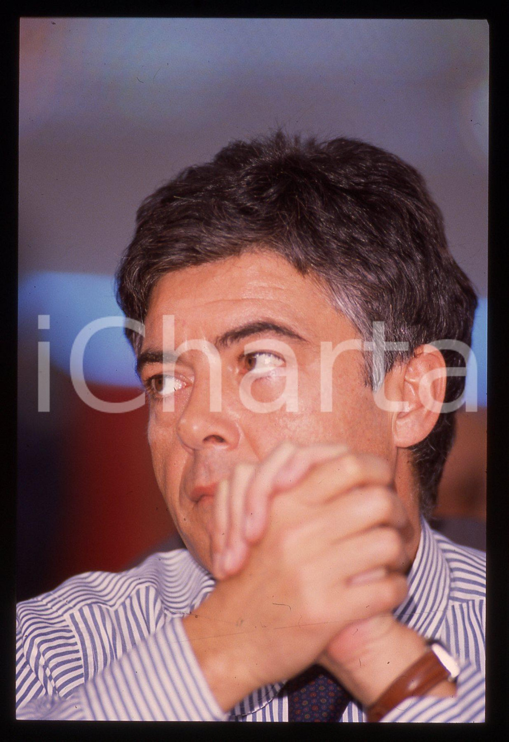 Fotografia d epoca originale 35mm vintage slide 1989 MILANO Claudio MARTELLI Congresso PSI Ansaldo 54 1