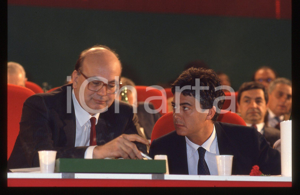 35mm vintage slide* 1987 RIMINI Bettino CRAXI Claudio MARTELLI Congresso PSI (3)