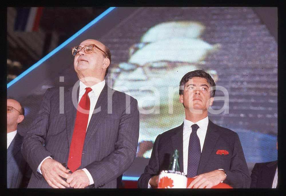 35mm vintage slide* 1989 MILANO Bettino CRAXI Claudio MARTELLI Congresso PSI (5)