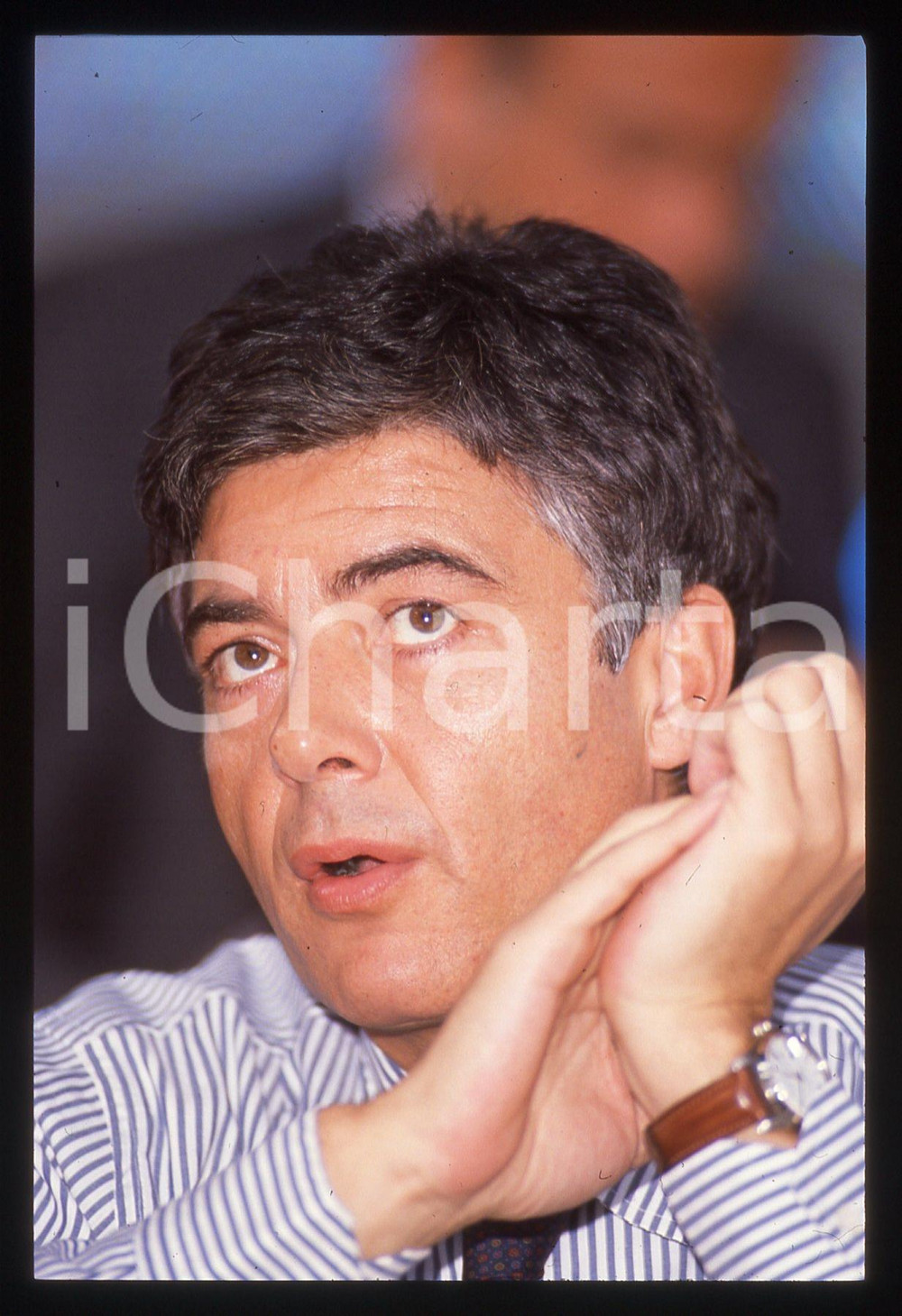 Fotografia d epoca originale 35mm vintage slide 1989 MILANO Claudio MARTELLI Congresso PSI Ansaldo 59 1
