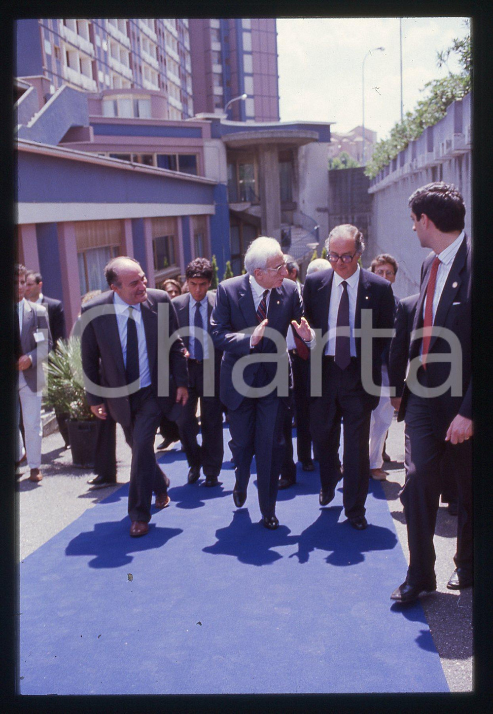 Fotografia d epoca originale 35mm vintage slide 1990 ca Francesco COSSIGA Claudio MARTELLI Giuseppe DE RITA 1
