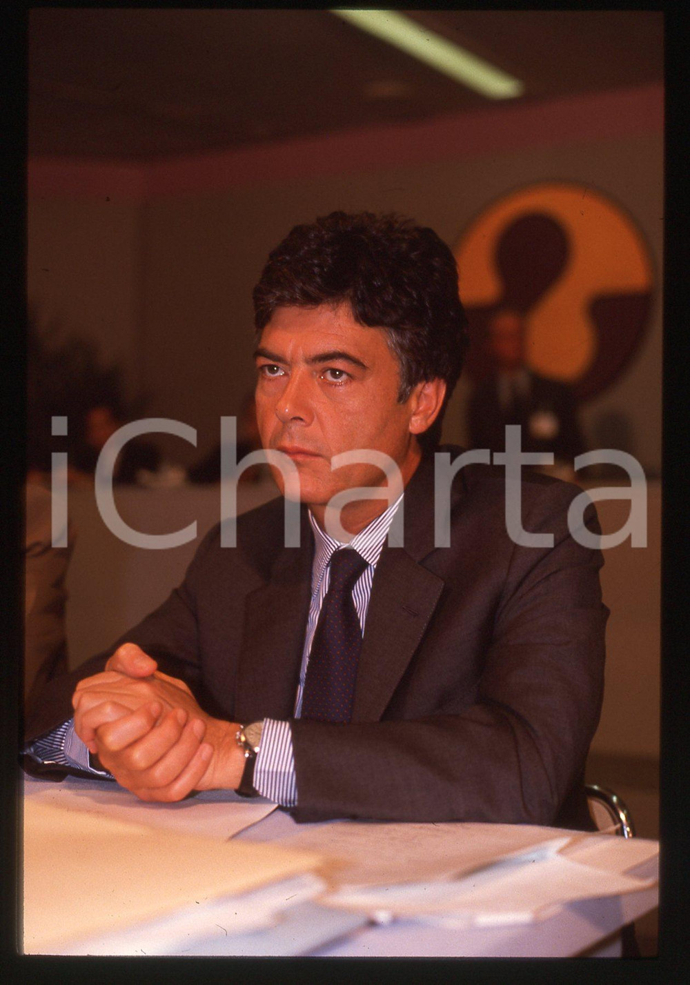 Fotografia d epoca originale 35mm vintage slide 1990 ROMA Claudio MARTELLI Conferenza Immigrazione 8 1