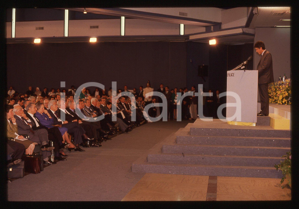 Fotografia d epoca originale 35mm vintage slide 1990 ROMA Claudio MARTELLI Conferenza Immigrazione 13 1