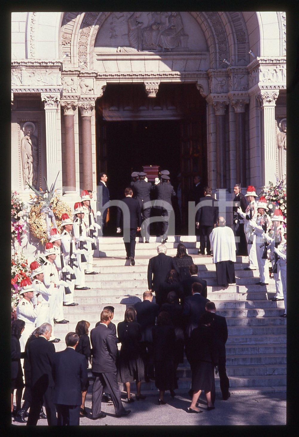 Fotografia d epoca originale 35mm vintage slide 1990 PRINCIPATO DI MONACO Funerali di Stefano CASIRAGHI 44 1