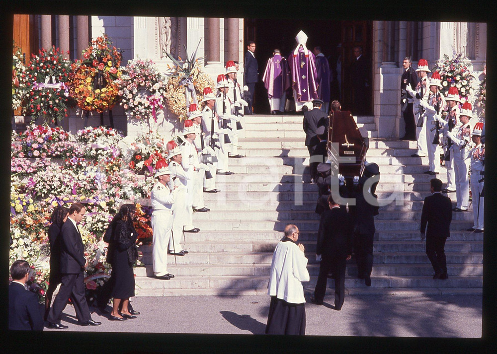 Fotografia d epoca originale 35mm vintage slide 1990 PRINCIPATO DI MONACO Funerali di Stefano CASIRAGHI 49 1