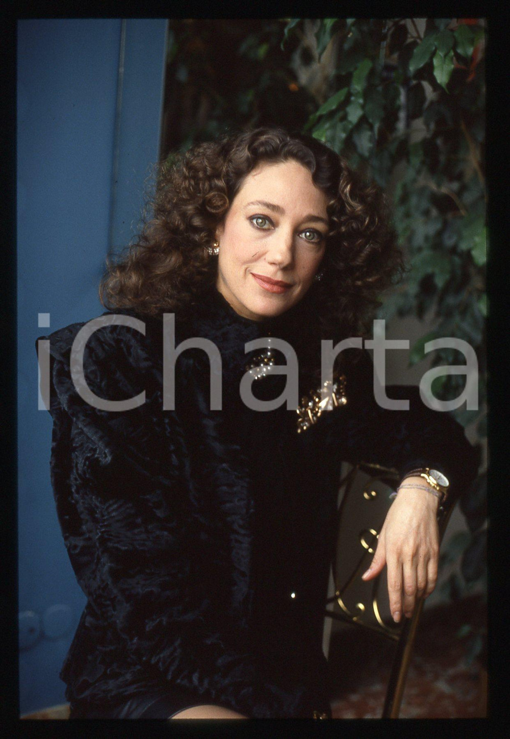 35mm vintage slide* 1987 MILANO Marisa BERENSON Conferenza stampa (3)