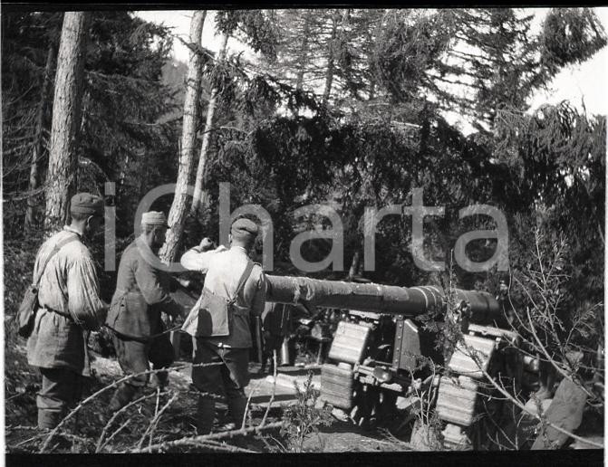 6X4cm NEGATIVO ORIGINALE * 1915ca WW1 ESERCITO ITALIANO Caricamento obice