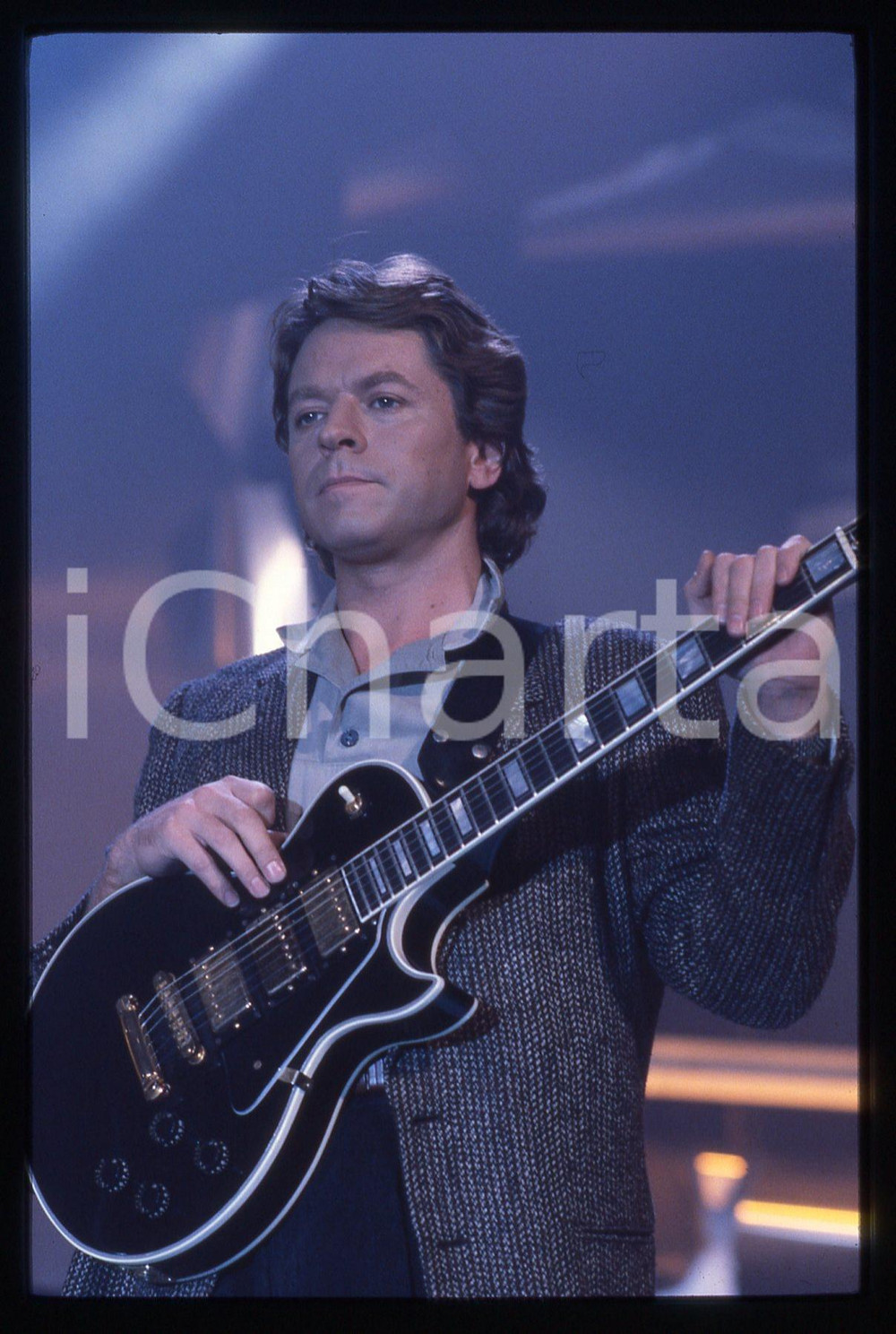 35mm vintage slide* 1982 RAI 1 DISCORING Robert PALMER Ritratto del cantante 8
