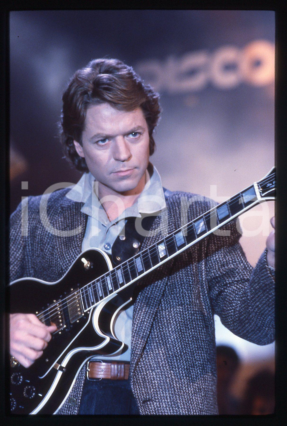 35mm vintage slide* 1982 RAI 1 DISCORING Robert PALMER Ritratto del cantante 10