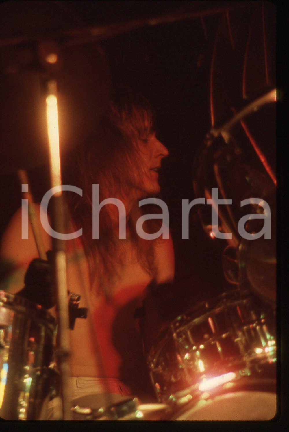 35mm vintage slide* 1980ca LONDON Steve NICOL degli EDDIE & THE HOT RODS 