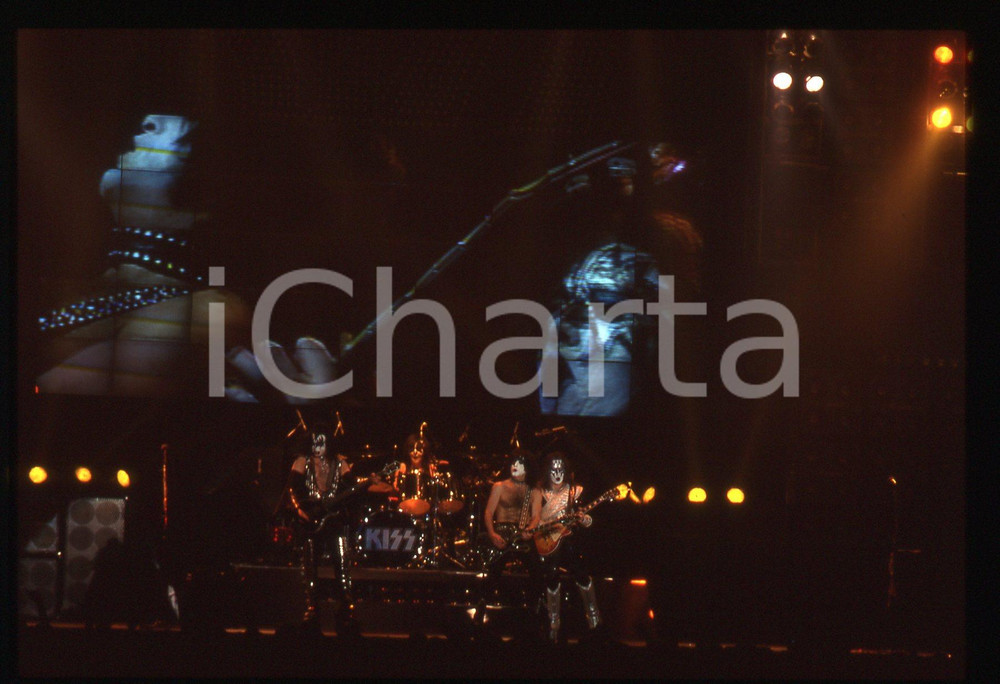 35mm vintage slide* 1999 FORUM ASSAGO KISS Ace FREHLEY Gene SIMMONS Paul STANLEY