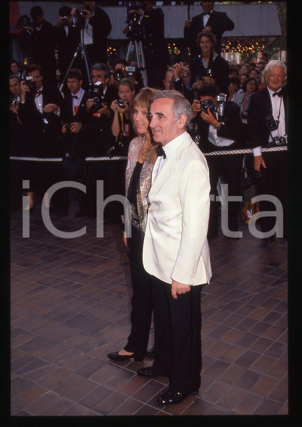35mm vintage slide* 1990 CANNES Charles e Katia AZNAVOUR Festival del Cinema (6)