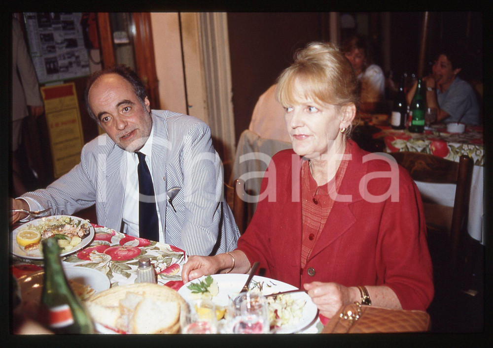 35mm vintage slide* 1995ca ROMA Manuel DE SICA al ristorante Il Melarancio (2)