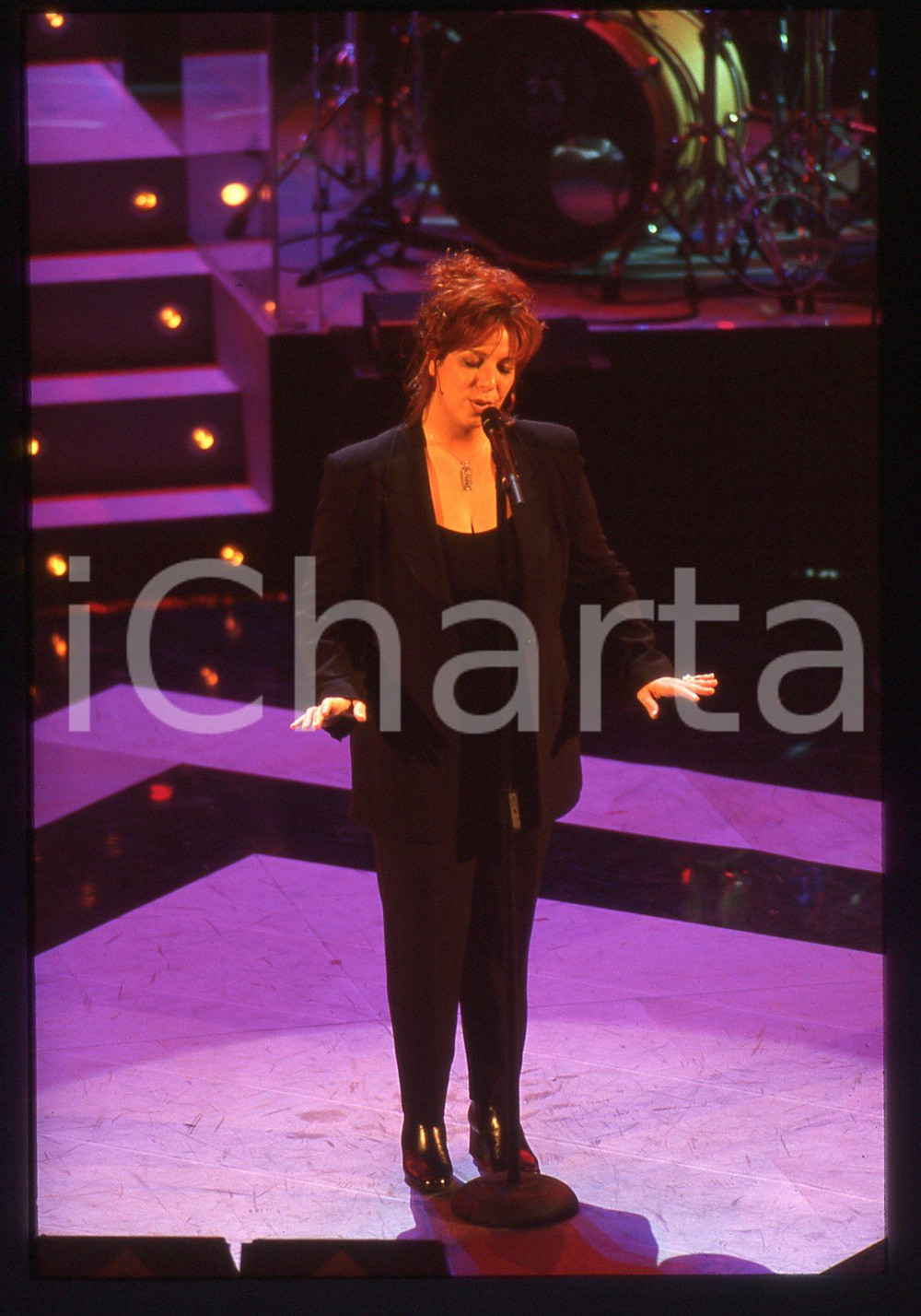 35mm vintage slide* 1997 SANREMO GIOVANI Paola FOLLI al Teatro Ariston (1)