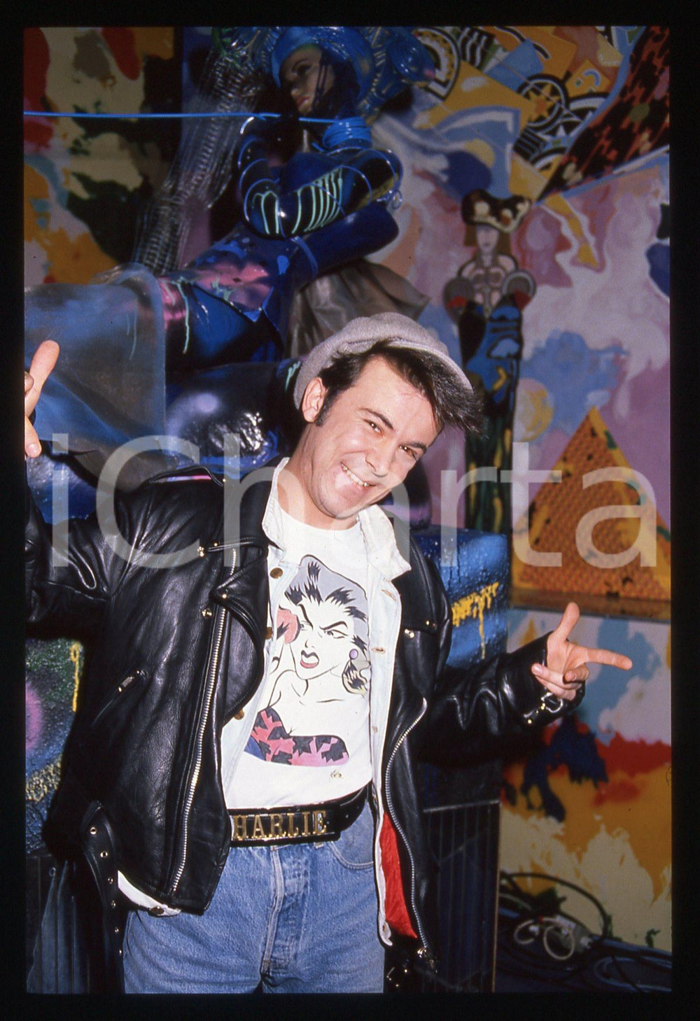 35mm vintage slide* 1988 RAI 1 DISCORING Charlie MARCHINO "CHARLIE" Ritratto (4)