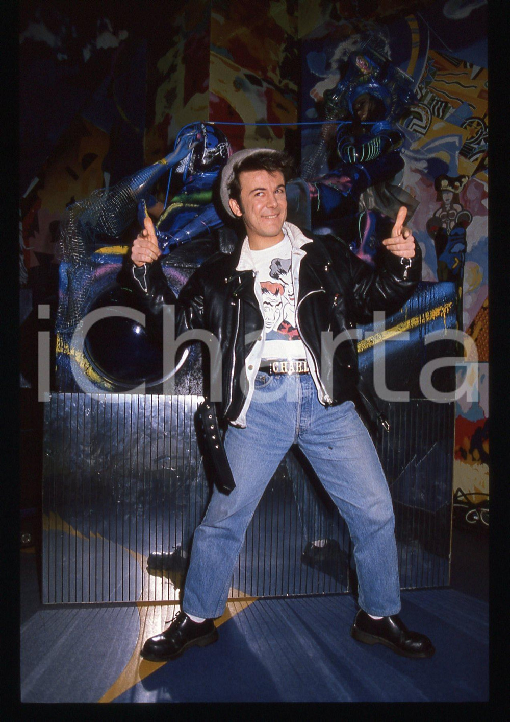 35mm vintage slide* 1988 RAI 1 DISCORING Charlie MARCHINO "CHARLIE" Ritratto (6)