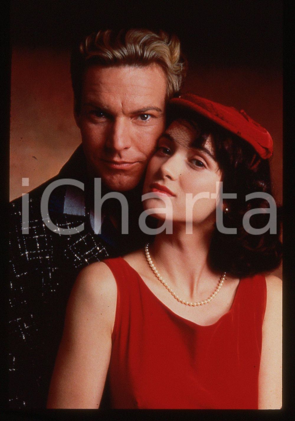 Fotografia d epoca originale 35mm vintage slide 1989 GREAT BALLS OF FIRE! Dennis QUAID Winona RYDER dal Film 1