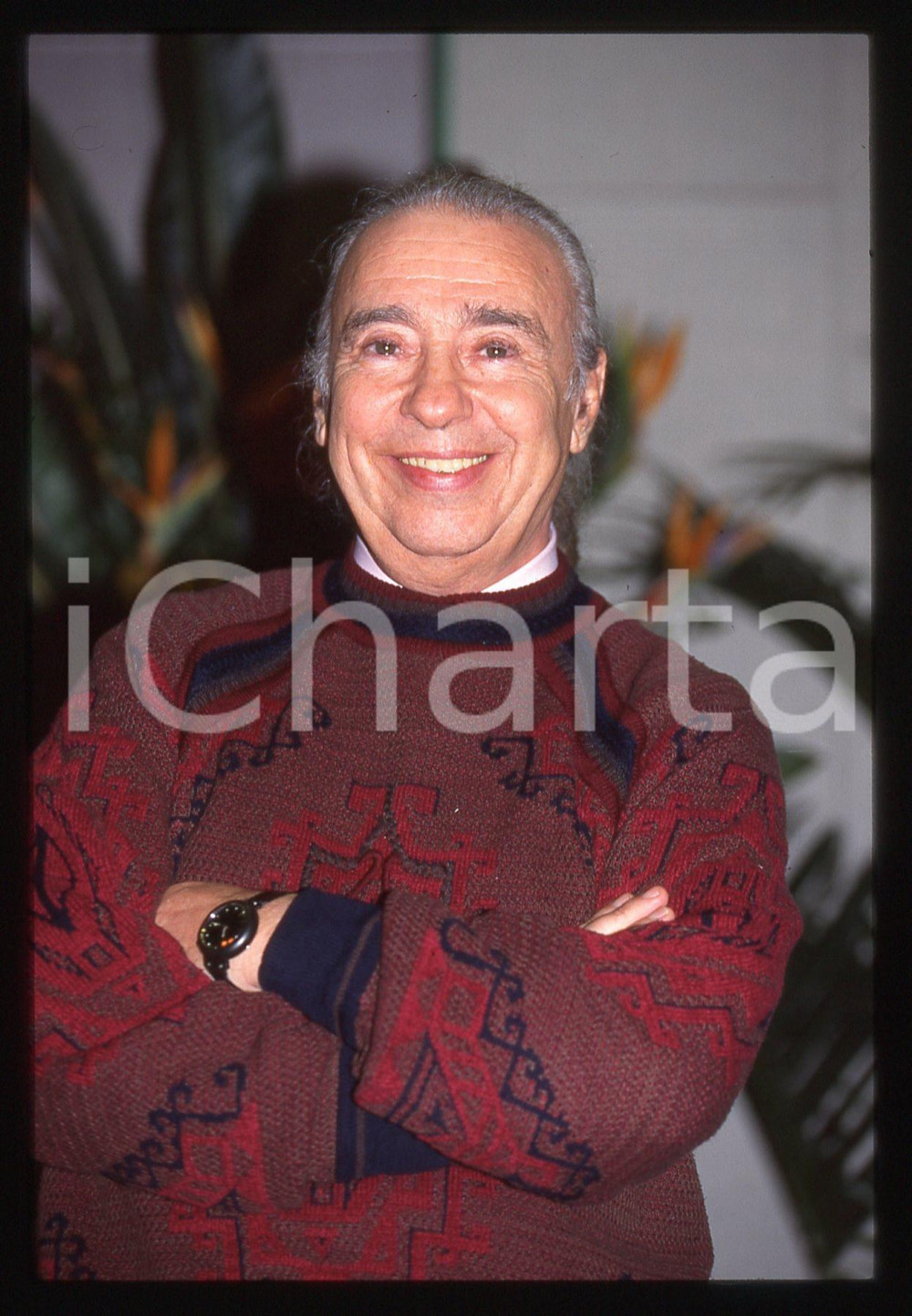 Fotografia d epoca originale 35mm vintage slide 1996 SANREMO Umberto BINDI Ritratto del cantante 5 1