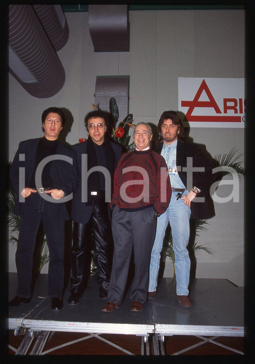 Fotografia d epoca originale 35mm vintage slide 1996 SANREMO Umberto BINDI Nico DI PALO dei NEW TROLLS 3 1