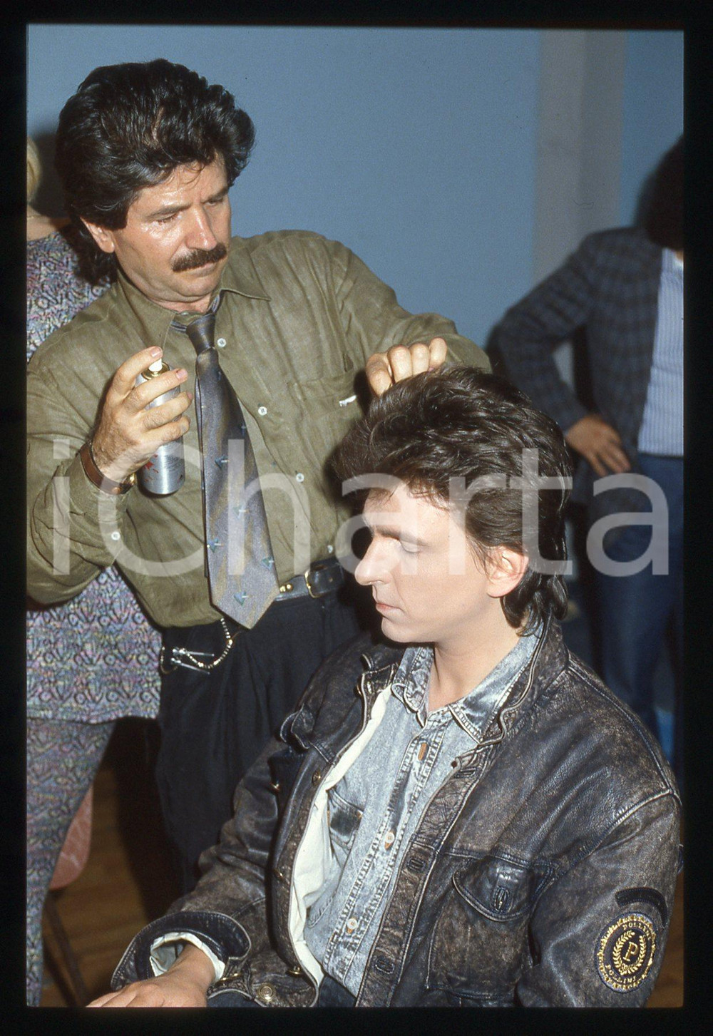 35mm vintage slide* 1985ca COSTUME Gianni TOGNI acconciato da Rolando ELISEI 