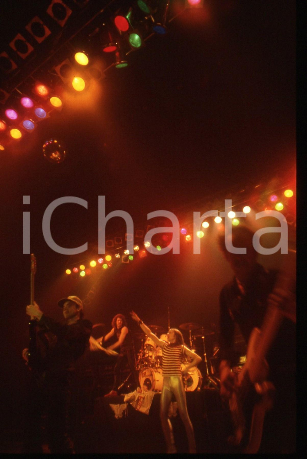 Fotografia d epoca originale 35mm vintage slide 1981 Milano Biff BYFORD dei SAXON al Palalido 7 1