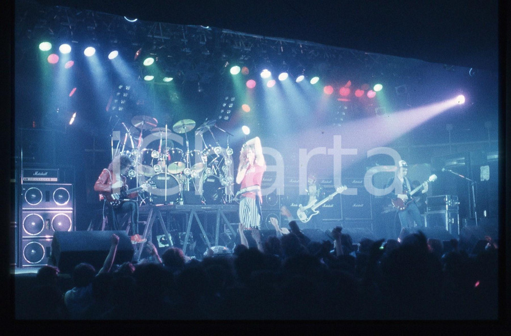 35mm vintage slide* 1980ca MUSICA Biff BYFORD dei SAXON in concerto (3)