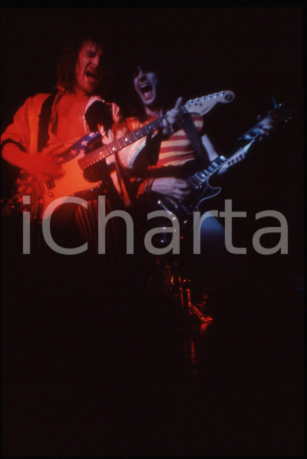 35mm vintage slide* 1982 MILANO Fernando VON ARB e Mark KOHLER dei KROKUS (5)