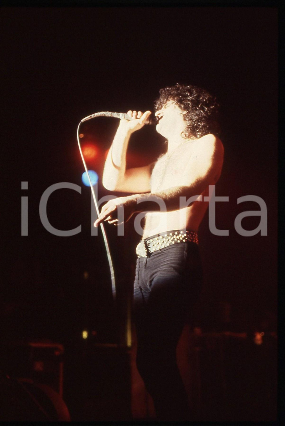 35mm vintage slide* 1982 MILANO Marc STORACE dei KROKUS al Rolling Stone (3)
