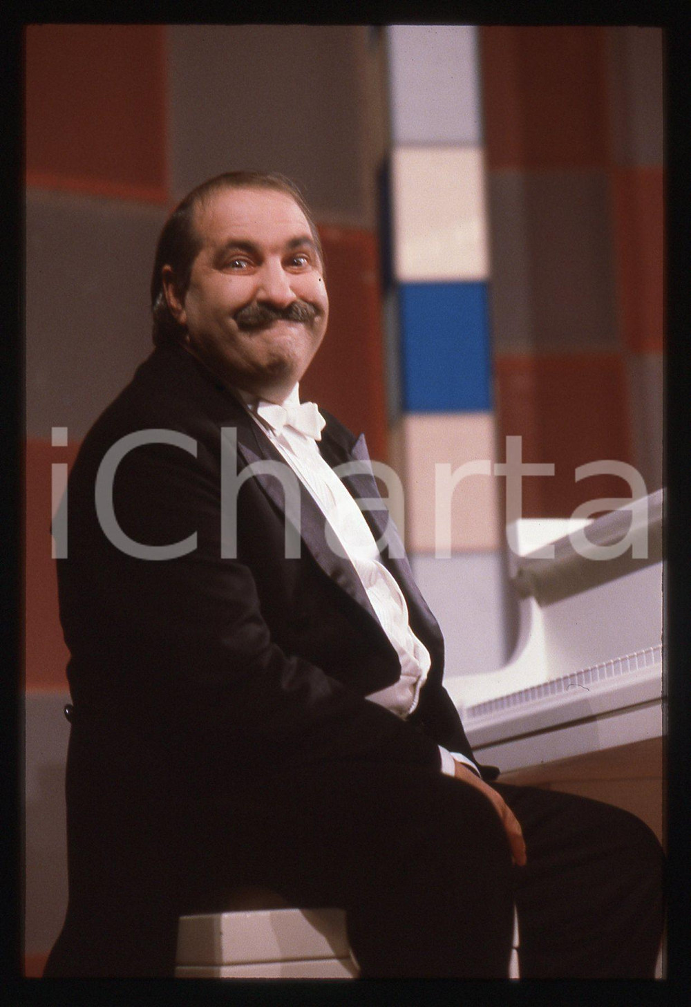 35mm vintage slide* 1985ca MAURIZIO COSTANZO SHOW Franco BRACARDI Ritratto (6)