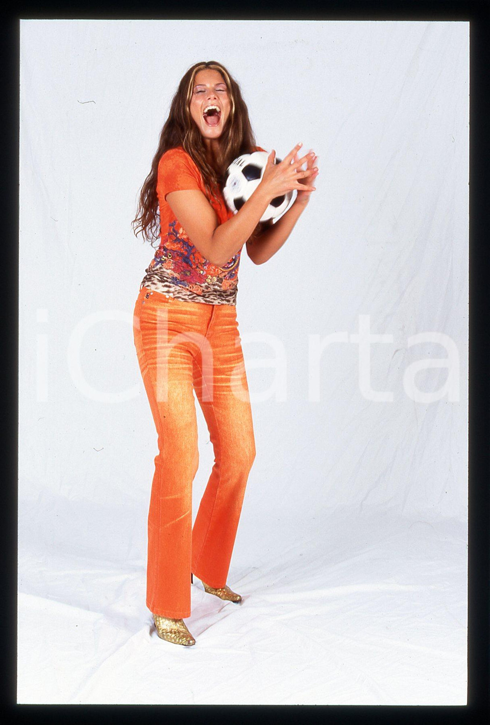 35mm vintage slide* 1999 RAI 2 Natalie KRIZ Valletta QUELLI CHE IL CALCIO (5)
