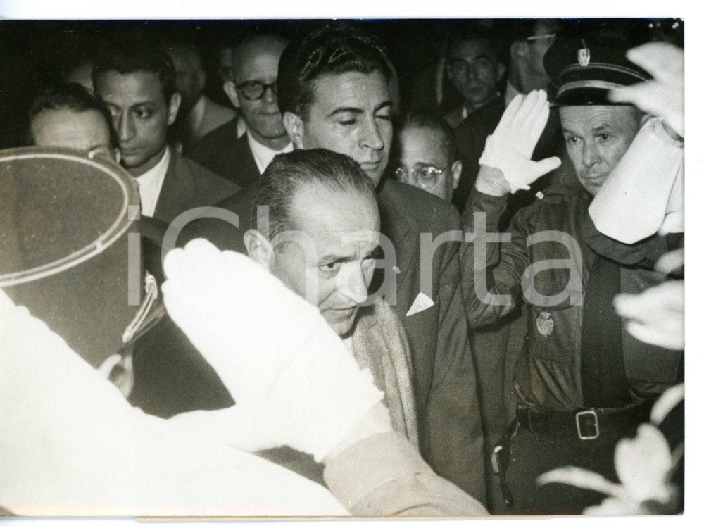 1959 CANNES Muhammad V del MAROCCO tra la folla *Foto VINTAGE 18x13 cm