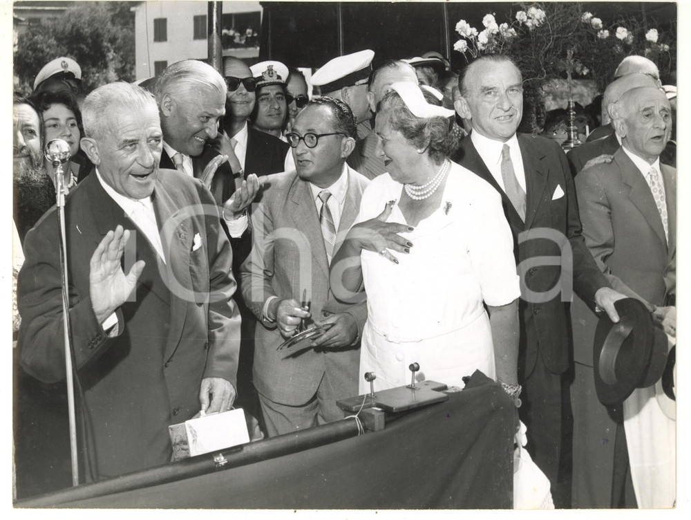 1955 LA SPEZIA - ANSALDO Cerimonia varo M/N GUIDO DONEGANI *Foto 24x18 cm