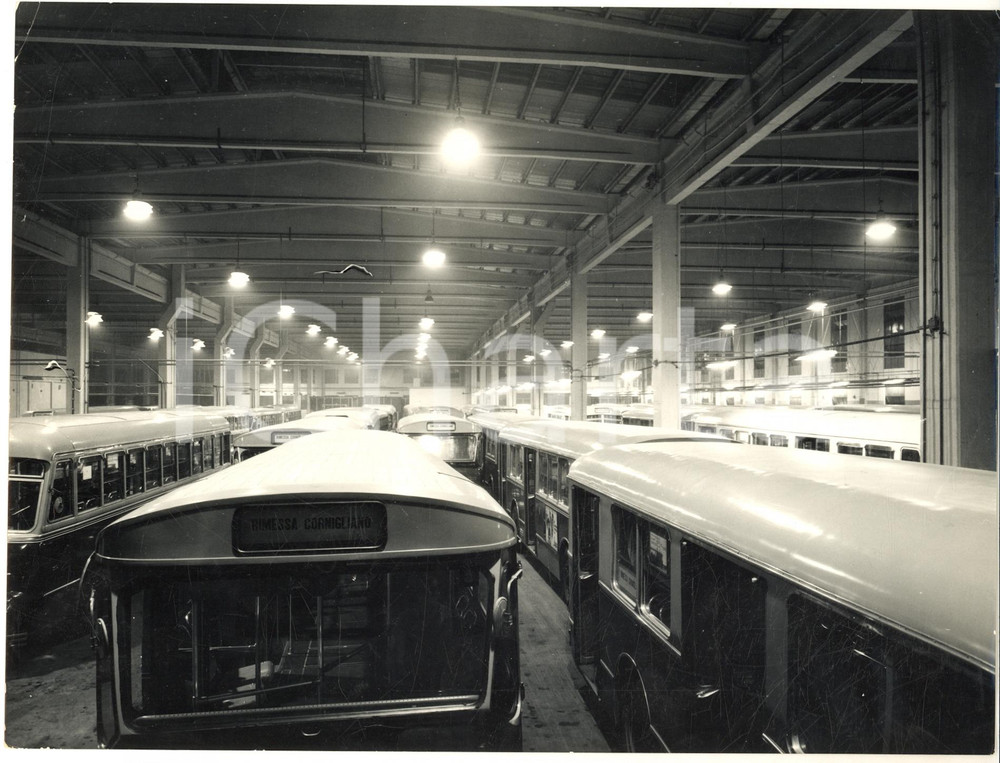 1964 TRASPORTI GENOVA CORNIGLIANO Veduta del deposito UITE - Fotografia 24x18 cm