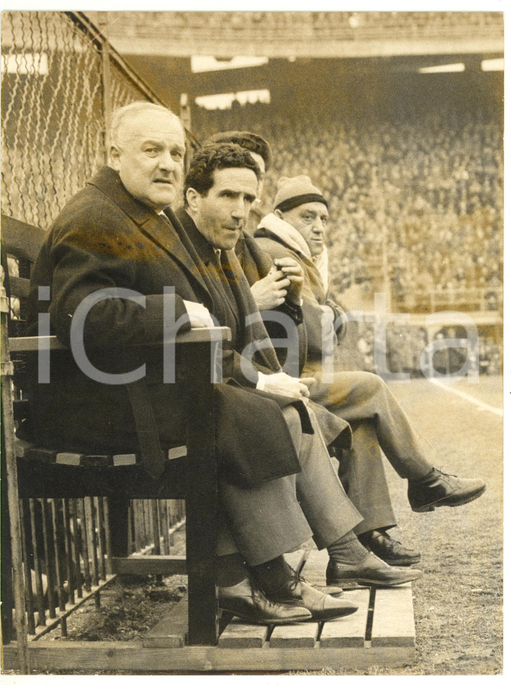 1968 CALCIO INTER-ROMA 3-1 Allenatore Helenio HERRERA in panchina *Foto 18x24 cm
