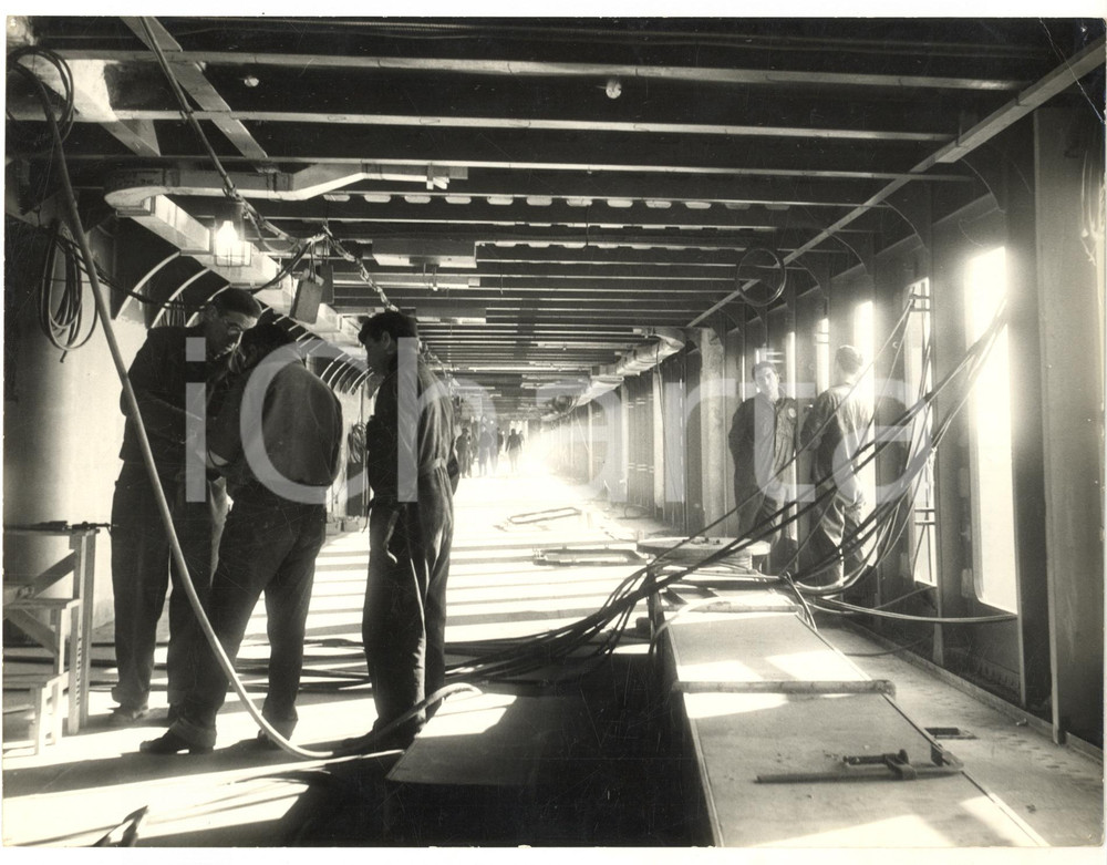 1960 GENOVA Cantiere nave "Leonardo da Vinci" - Lavori al ponte 1^ classe *Foto