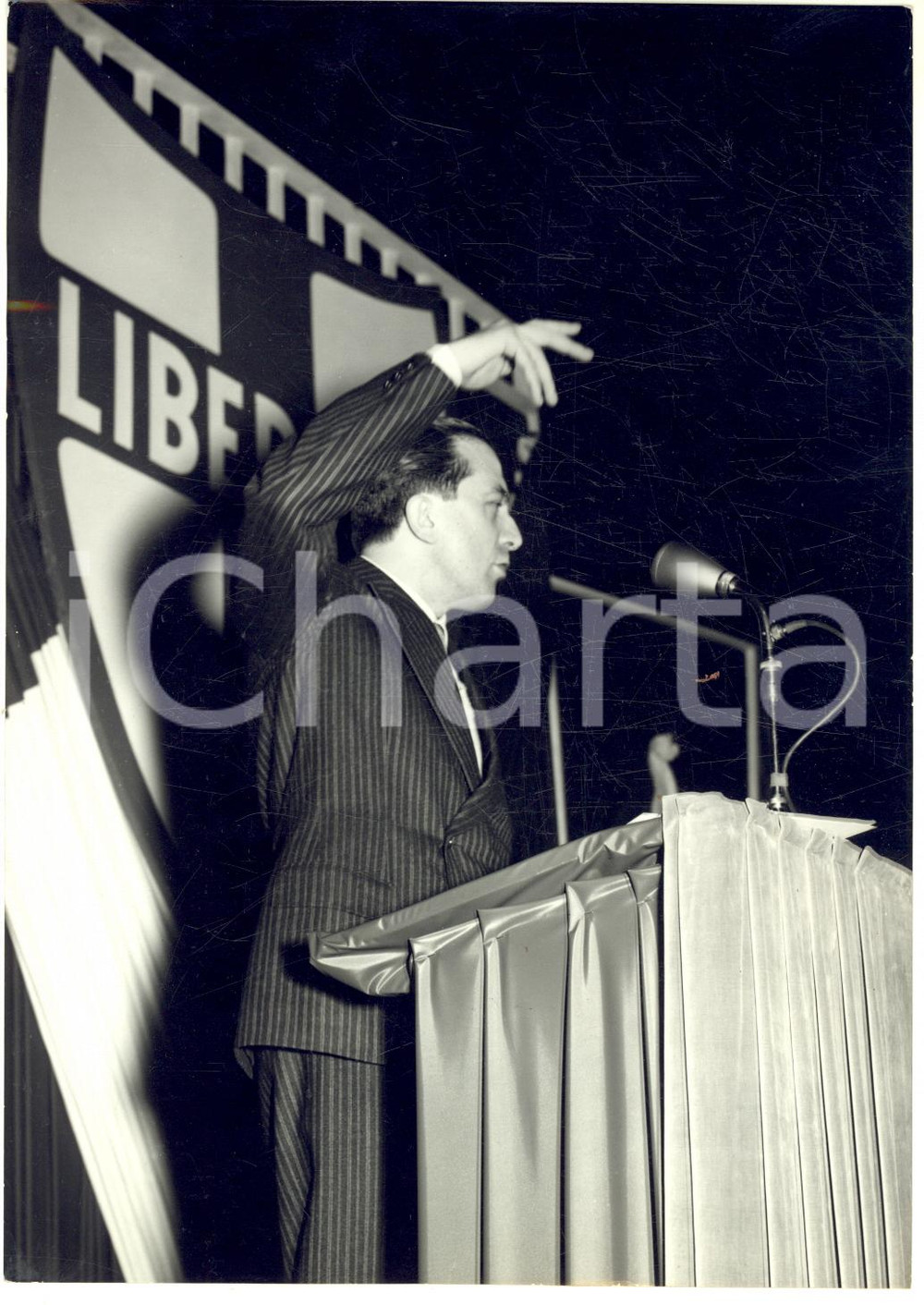 1956 MILANO Ministro Giulio ANDREOTTI in campagna elettorale DC - Foto 13x18