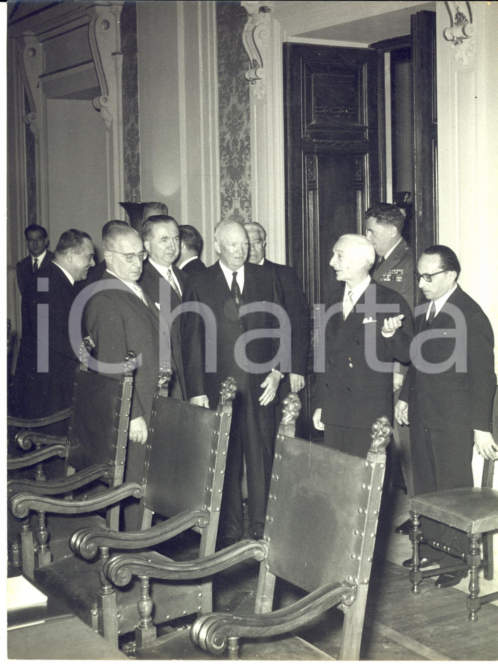 1959 ROMA Incontro tra Dwight EISENHOWER e Antonio SEGNI *Foto 18x24 cm