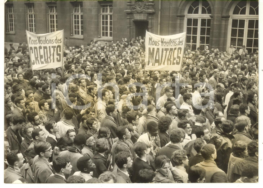 1962 PARIS Università LA SORBONA - Manifestazione studentesca *Foto 18x13 cm